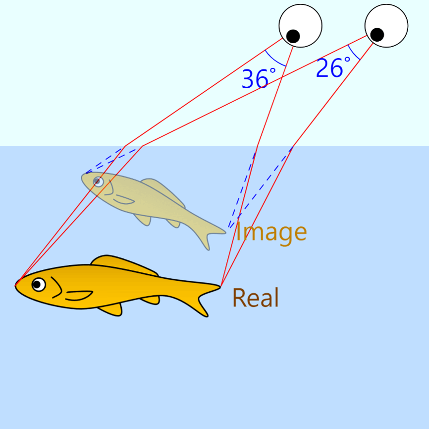 Refraction on water